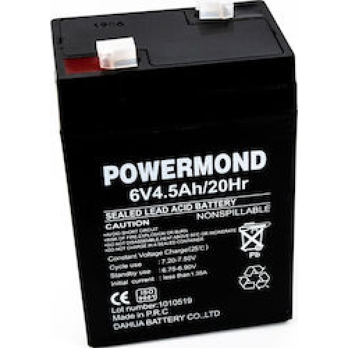ΜΠΑΤΑΡΙΑ ΜΟΛΥΒΔΟΥ 6V 4.5AH 7X4.5X10 