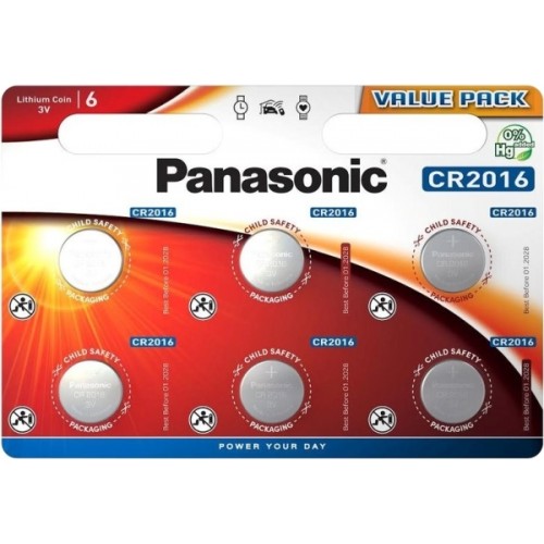 ΜΠΑΤΑΡΙΑ PANASONIC ΛΙΘΙΟΥ CR2016-6P